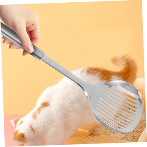 2pcs Stainless Steel Cat Litter Scooper with Ergonomic Handles Durable Metal Poop Scoop for Efficient Sifting Litter Box for Home and Professional Use