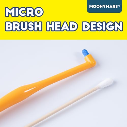 Cat Toothbrush Tuft Head, Small Dog & Puppy Tooth Brushing Kit, Mini Head Teeth Brush for Kitten & Tiny Pet, Doggy Toothbrushes Deep Dental Cleaning, 2 PCS - Orange - size: 1 Count (Pack of 2)