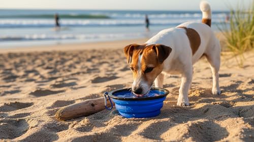 Silicone Foldable Pet Food Water Feeder, Collapsible Travel Bowl for Dog and Cat, Outdoor Portable (Blue) - color: Blue