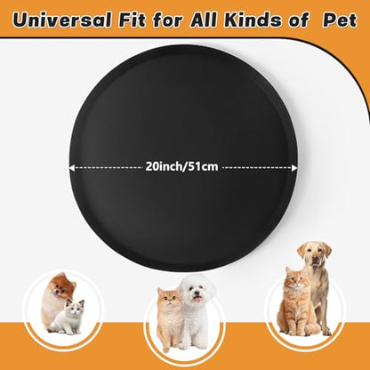 20" Silicone Pet Food Mat, Waterproof Feeding Mat for Dog & Cat Extra Large Dog Bowl Mats with Raised Edge, Non-Slip, Protects Floors, Easy to Clean (Black) - size: 1pcs