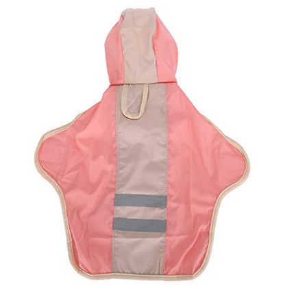 Dog Raincoat Breathable Reflective Stripe Lightweight Hooded Pet Rain Jacket for Small Medium Large Dogs Polyester Durable Outdoor Walking (S) - size: S