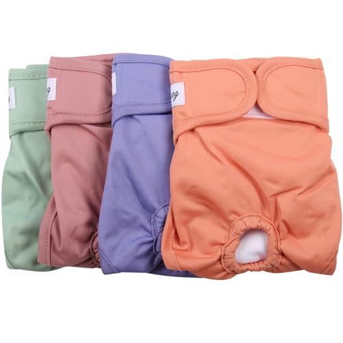 JoyDaog Female Dog Diapers for Large Dogs,4 Pack Reusable Washable Premium Doggie Diapers for Heat,Incontinence,Period Doggy Nappies,XL - size: X-Large (Pack of 4)
