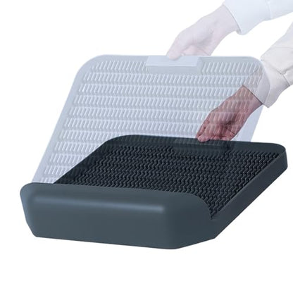 Washable Reusable Dog Puppy Potty Tray, Pee Pad Indoor Wee Training, Dog Potty Training, Portable Easy-Wash and Paw-Friendly Dogs Pee Pads, Charcoal Gray