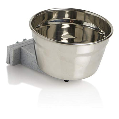 Lixit® Stainless Steel Kennel Food or Water Bowl - Non Spill Hanging Removable Crate Bowls - Carrier Cage Dish for Dogs or Cats for Feeding and Drinking (Stainless Steel, 20 Ounce) - size: 20 oz (Pack of 1)