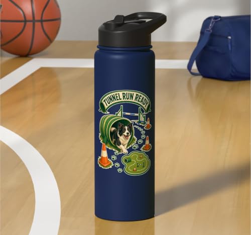TUNNEL RUN READY Dog Agility Cones Stainless Steel Insulated Water Bottle - color: Navy Blue