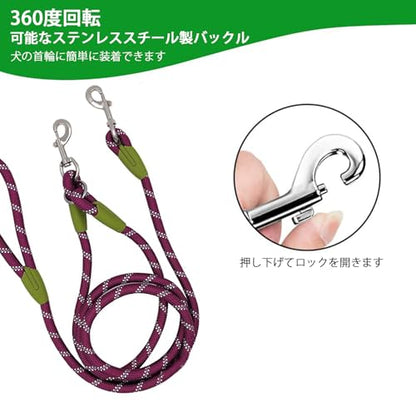 Hands Free Dog Leash Crossbody Dog Running Leash Handsfree Pet Rope for Hiking Training Heavy Duty Reflective Pet Walking Belt (Purple) - color: Purple