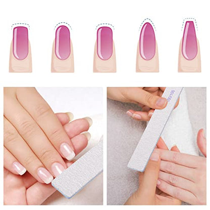 25 Pieces Rectangle Nail Files 100/100 Grit, Reusable Nail Buffers Double Sided Emery Boards Fingernail Files for Acrylic Nails and Natural Nails - size: 100/100 Grit(25 Count)