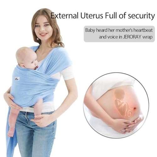 Baby Wraps Carrier, Jeroray Baby Carrier,Hands Free Infant Carrier, Lightweight,Breathable,Softness,Baby Blue - color: Baby Blue