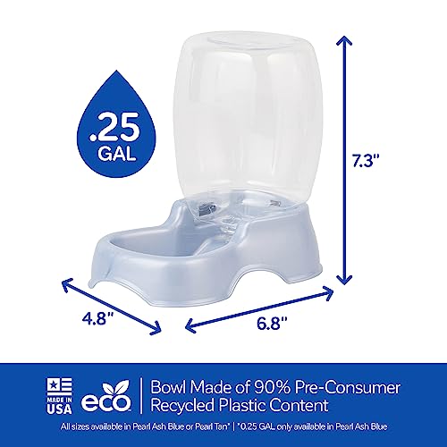 Petmate Pet Cafe Cat and Dog Water Dispenser Extra Small Water Bowl for Kittens and Puppies, USA Made, 0.25 GAL, 7.3"H, Pearl Ash Blue - color: Pearl Ash Blue, size: 0.25 GAL