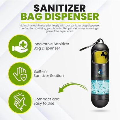Dog Poop Bag Kit - 180 Biodegradable Lemon Scented Poop Bags for Dogs, Duck Plush Toy & Dispenser with Sanitizer - Leak Proof Extra Thick Compostable Dog Waste Bags for Eco-Friendly Walks - style: DOG KIT