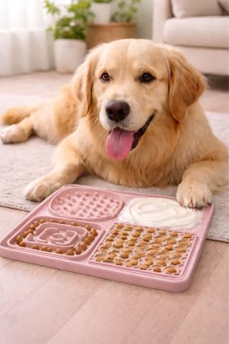 Hearth & Paw Silicone Lick Mat for Dogs, Blush Pink | Slow Feeder & Enrichment Mat, Food-Grade 100% BPA-Free Silicone, Mental Stimulation, Better Digestion, Anxiety Relief - color: Blush Pink