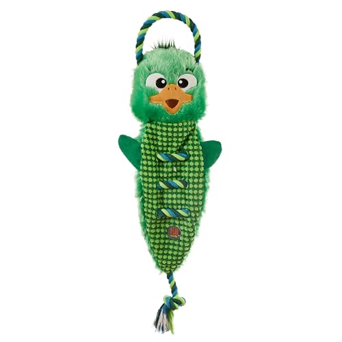 Outward Hound Ropiez Rope Interactive Dog Tug Toy for Tugging Squeaky Fun, 23.6 Inch Mallard, Green, Large - color: Ropiez Mallard