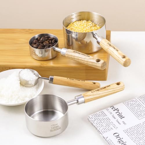 Stainless Steel Pet Food Scoop – Measuring Cup for Dogs & Cats, 304 Stainless Steel, with Precision Scale Markings (1/2Cup(125ml)) - size: 1/2Cup(125ml)