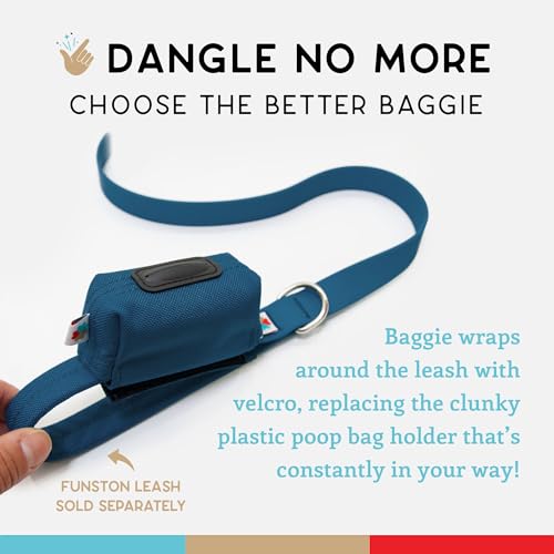 Dog Poop Bag Holder for Leashes, Cat Waste Bag Dispenser, 1000D Nylon, Attach to Cat Leash, Poop Bag Dispenser, Fits Standard Dog Poop Bags - Wildebeest (Navy) - color: Navy