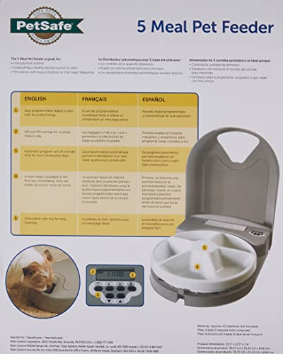 PetSafe Automatic Dog Feeder, 5 Meals, 40 oz Capacity, Plastic, for Dry Food, Multiple Pets (Pack of 2) - size: 5-Meal (Pack of 2)