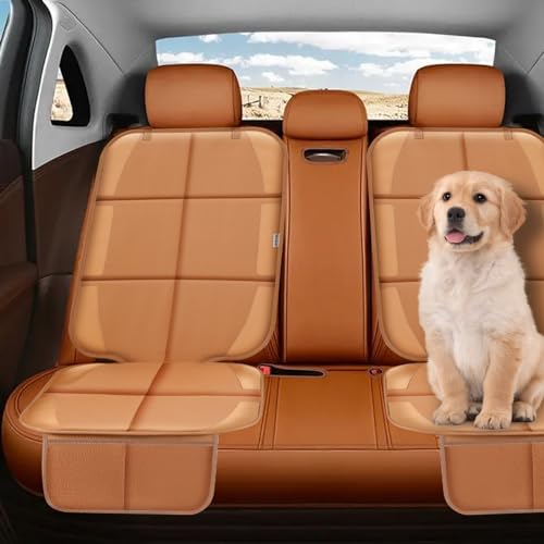 Meolsaek Car Seat Protector for Child Car Seat, Durable 600D Fabric Waterproof Car Seat Cover with Thick Pad Non-Slip Backing，No Imprints (Tan-2 pcs) - color: Tan-2 pcs