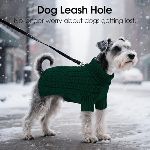SAWMONG Dog Sweater, Dog Sweaters for Large Dogs Girls Boys, Pullover Turtleneck Knitted Doggy Sweatshirt, Cold Weather Pet Clothes（Green, 2X-Large - color: Green, size: XX-Large