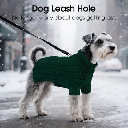 SAWMONG Dog Sweater, Dog Sweaters for Large Dogs Girls Boys, Pullover Turtleneck Knitted Doggy Sweatshirt, Cold Weather Pet Clothes（Green, 2X-Large - color: Green, size: XX-Large