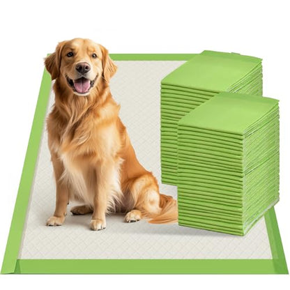 Gardner Pet Dog Pee Pads Extra Large 29"x37", XL Thicker ECO Green Disposable XLarge Puppy Training Pads Super Absorbent Full Edge-Wrapping Pad for Dogs, Puppies, Doggie, Cats, Rabbits-(30 Count) - size: 29"x37"-30 Count