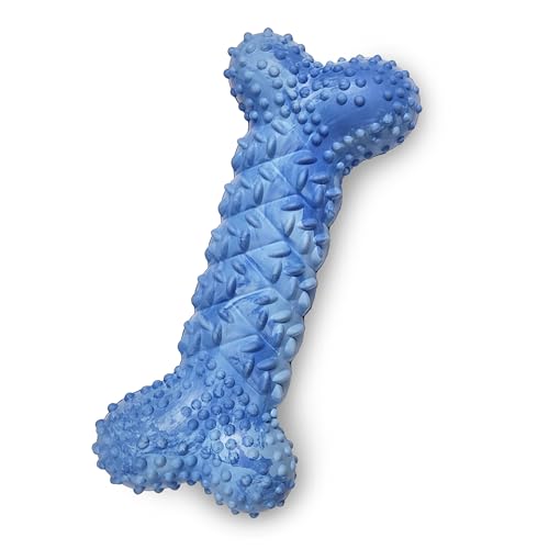 Nylabone Braid Bone Strong Chew Toy for Dogs, Natural Rubber Dog Toy for Moderate & Aggressive Chewers, Peanut Butter Flavor, Medium Dogs - Up to 35 lbs, 1 Count - size: Medium
