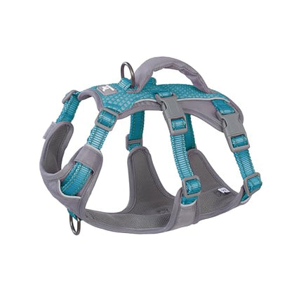 Huntboo Reflective Dog Harness with Handle, Escape Proof, No Slip, Breathable, Lightweight, Adjustable Lift Harness for Small, Medium, and Large Dogs Walking, Training, and Running Gear(Teal Blue,XS) - color: Teal Blue, size: X-Small(Pack of 1)