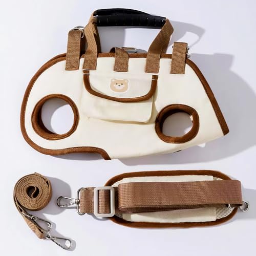 Snuggle Sling Dog Carrier, Adjustable Full Body Lift Harness for Small Dogs and Cats, Portable Breathable Pet Carrier Backpack with Hands-Free Shoulder and Treat Bag(Medium) - size: Medium