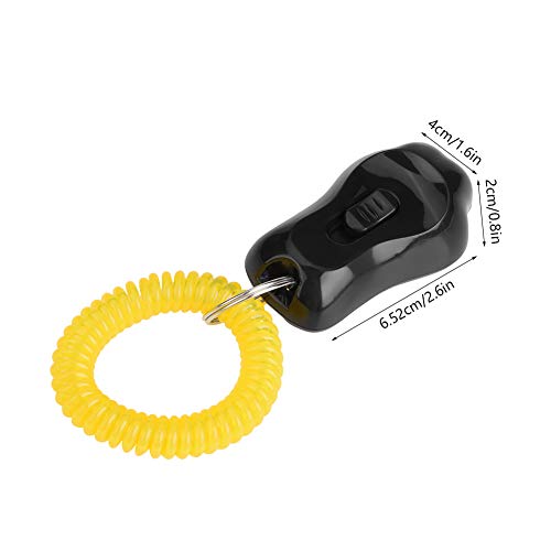 AYNEFY Pet Behavioral Training Clicker, Shaped 3 Gears Adjustable Volume Pet Dog Training Clicker Puppies Training Behaviour Whistle with Wrist Strap(Black) - color: Black
