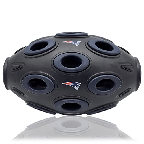 Pets First NFL New England Patriots Football Treat Dispensing Toy for Dogs and Cats, Rubber Ball Dog Toy, Interactive Fun Dog Treat Toy, Natural Rubber Dog Feeding Toy - color: New England Patriots