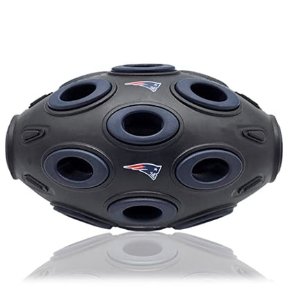 Pets First NFL New England Patriots Football Treat Dispensing Toy for Dogs and Cats, Rubber Ball Dog Toy, Interactive Fun Dog Treat Toy, Natural Rubber Dog Feeding Toy - color: New England Patriots