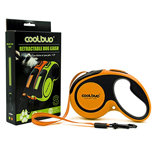 Retractable Dog Leash, Upgraded & Durable, 16ft Heavy Duty Pet Walking Leash with Anti-Slip Handle for Small Dog or Cat, Strong Reflective Nylon Tape, One-Handed Brake, Pause, Lock (Orange,Small) - color: Orange, size: Small