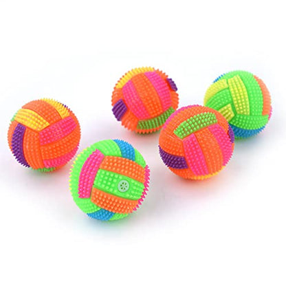 Teething Ball Spiky Dog Glowing Pet Chew Ball Flashing Squeak Molar Ball Interactive Pet Dogs Chasing 2.36 Inch