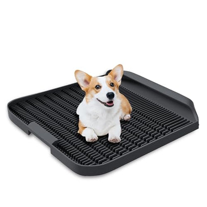 Washable Reusable Dog Puppy Potty Tray, Pee Pad Indoor Wee Training, Dog Potty Training, Portable Easy-Wash and Paw-Friendly Dogs Pee Pads, Charcoal Gray