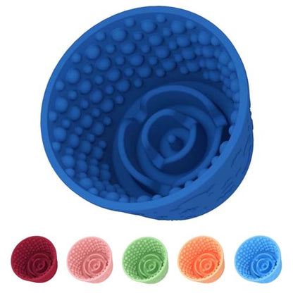 Dog Slow Feeder Lick Bowl, Non-Slip Dog Licking Treat Dispenser, Slow Feeder Bowls for Small Medium Large Breed Dogs, Anxiety Relief & Anti-Choking, BPA Free Silicone (Dark Blue, 1.6 Cup) - color: Dark Blue
