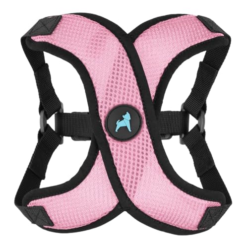 Gooby Comfort X Step in Lite Dog Harness - Choke Free, Escape Free with Light Breathable Mesh - Step in Dog Harness for Small Dogs Only - Quick Release Buckle, Metal D-Rings - Pink, X-Small - color: Pink, size: X-Small (11.8-14")