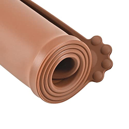 Silicone Waterproof Dog Cat Pet Feeding Mats, Non Slip, Easy Clean Pet Dog Cat Bowl Mats Placemat (18.5" x 11.5") Brown - color: Brown, size: 18.5" x 11.5"