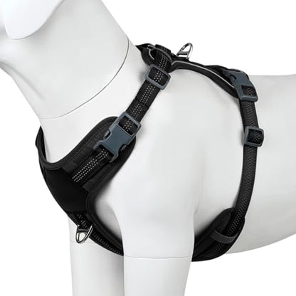 Plutus Pet No Pull Dog Harness, Release at Neck, Soft Padded, Reflective Adjustable Dog Vest Harness for Small, Medium, Large Dogs(Black, S) - color: Black, size: S