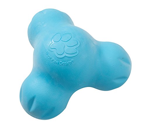 WEST PAW Zogoflex Tux Interactive Treat Dispensing Dog Chew Toy for Aggressive Chewers, 100% Guaranteed Tough, It Floats!, Made in USA, Large, Aqua - color: Aqua Blue, size: Large