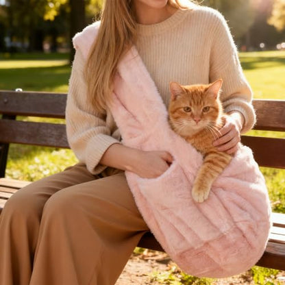 Cat Carrier Slings Soft Puppy Carrying Bag for Outdoor Travel Pet Boby Holder Hands Free for Small Dogs Kittens, Light Pink - color: Light Pink