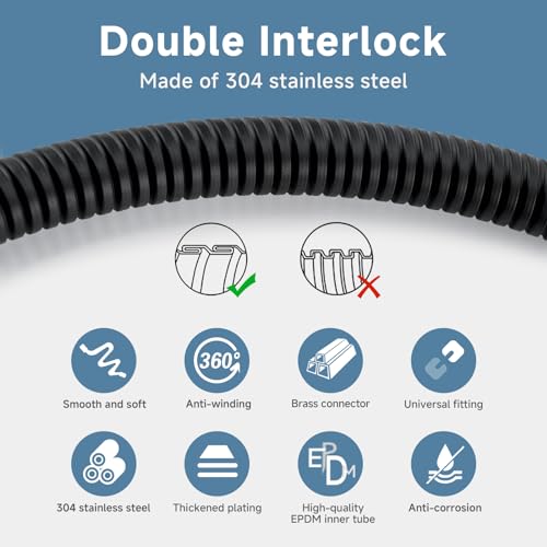 Black Shower Hose Replacement For Cleaning 304 Stainless Steel Shower Head Hoses 59 Inches High Pressure Bidet Hose Flexible Matte Black Extension Showerhead Hoses Extra Long - color: Black, size: 59 Inches