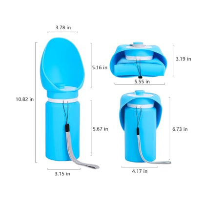 Portable Collapsible Dog Water Bottle - 550ml, Large Wide-Mouth Drinking Bowl, Ideal for Small and Large Dogs on Walks and Outdoor Activities (Blue) - color: Blue