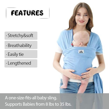 Baby Wraps Carrier, Jeroray Baby Carrier,Hands Free Infant Carrier, Lightweight,Breathable,Softness,Baby Blue - color: Baby Blue