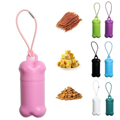 Portable Dog Treat Pouch for Pet Training, Mini Treat Holder Small Dog Treat Bag for Training, Dog Probiotics Container -1 piece(Pink) - color: Pink