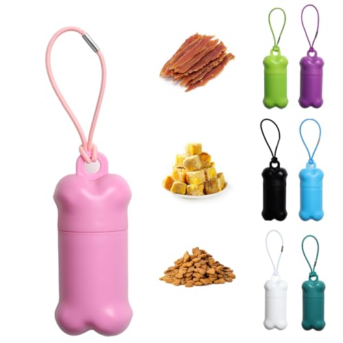 Portable Dog Treat Pouch for Pet Training, Mini Treat Holder Small Dog Treat Bag for Training, Dog Probiotics Container -1 piece(Pink) - color: Pink
