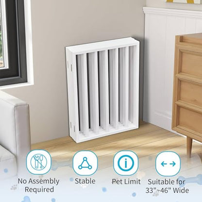 24" Tall Wooden Dog Gates, 4 Panels Pet Fences Indoor, Freestanding Foldable Pet Gates Wide Dog Barrier Set of Support Feet Included, for Stairs, House, Doorway 72''x24'' (White) - size: 24in White