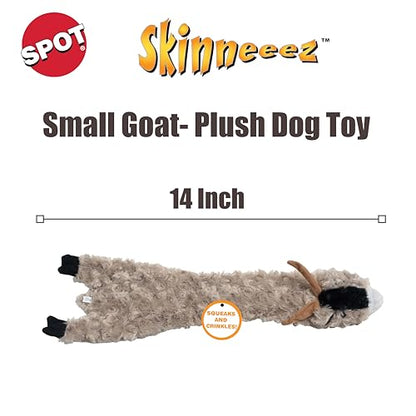 SPOT Skinneeez Crinklers Goat - Stuffing-Free Dog Toy with Crinkle & Squeaker Sounds, Durable for Moderate Chewers, Tug Toy for Small Dogs & Puppies, 14in - style: Small Goat