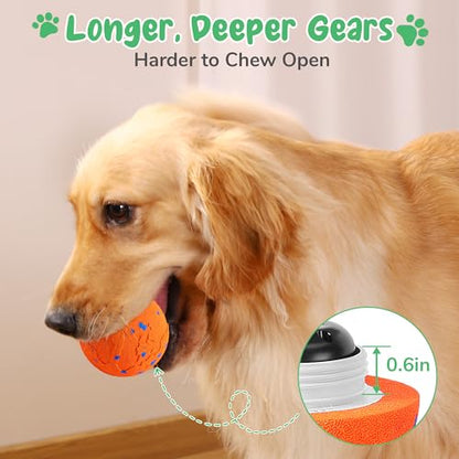 Smart Interactive Dog Toys,Vibrating Dog Ball,Pet Bounce Ball for Dogs (Small & Large),Chew-Proof Shell,Automatic Moving/Bouncing/Rotating, E-TPU Material,Ip68 Waterproof - color: Orange