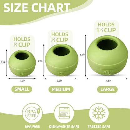 Long-Lasting Interactive Dog Lick Toy, Stuffable Dog Enrichment to Keep Dogs Busy, Wobbly Treat Dispensing Freezable Chew Toys, Food-Grade Safe (Green,S) - color: Green, size: S