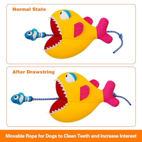 Rope Dog Toys, Floating Dog Toys with Rope for Indoor or Outward Play, Fish Interactive Dog Gifts for Small and Medium Dogs - style: G-Big Fish