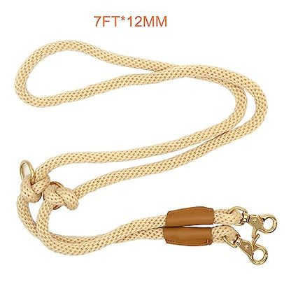 7FT Hands Free Dog Leash, Waist Dog Leash for Walking Running - color: Beige