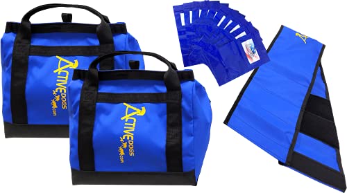 ActiveDogs Agility Tunnel No-Slip Sand Bags - Non-Constricting Saddlebags for Stabilizing Dog Agility Tunnel Equipment Indoor or Outdoor (Sandbag System Only)
